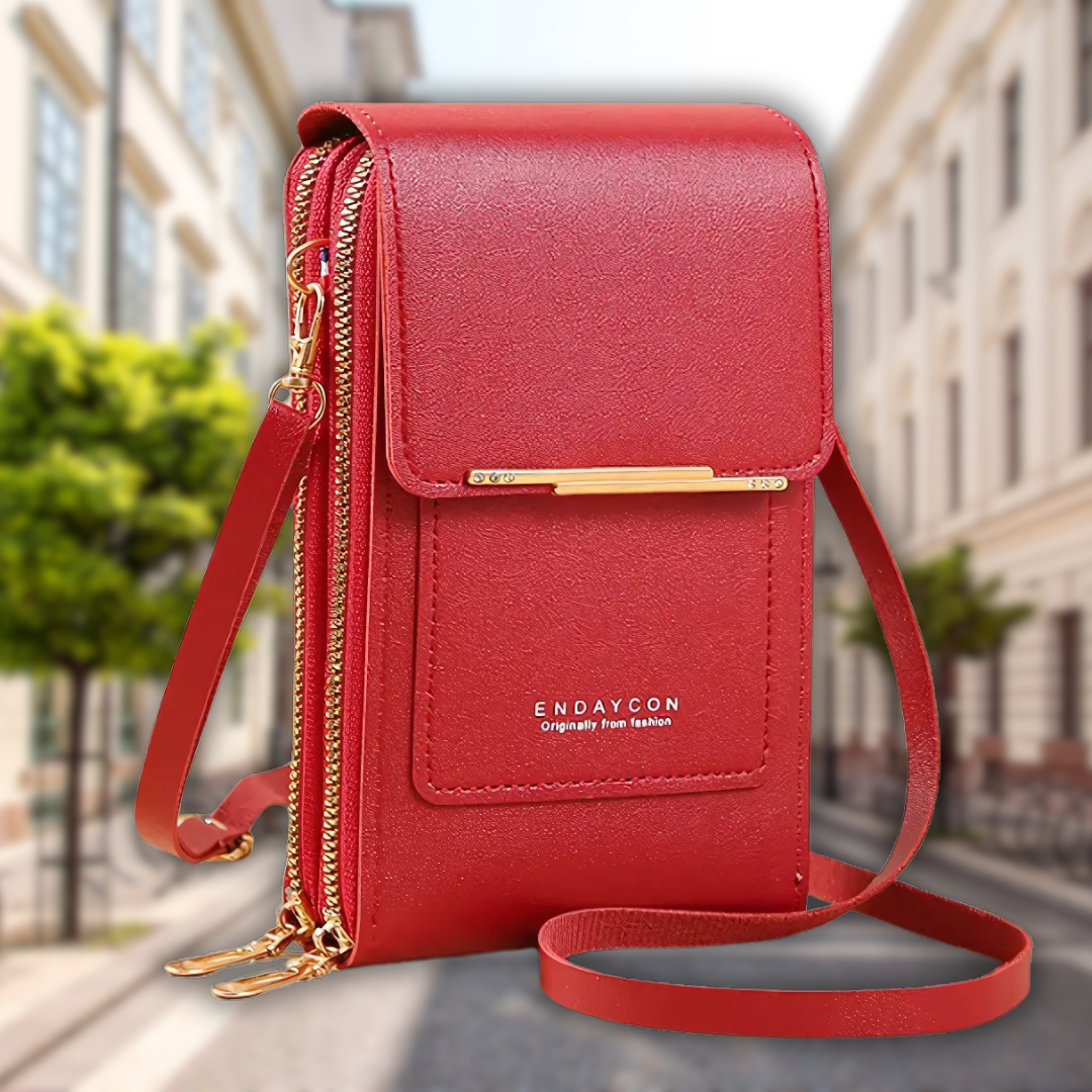 TouchGuard™ Leather Phone Crossbody Bag