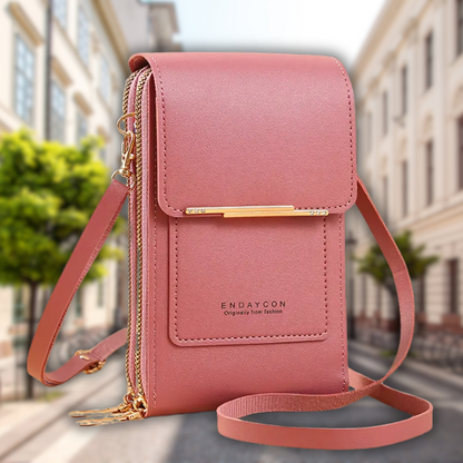 TouchGuard™ Leather Phone Crossbody Bag