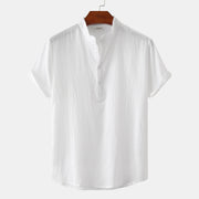 Casual Solid Color Shirt Short Sleeve Shirt Beach T-Shirt Tops