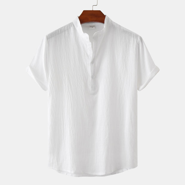 Casual Solid Color Shirt Short Sleeve Shirt Beach T-Shirt Tops