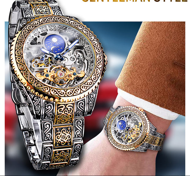 Forsining Skeleton Carved Tourbillon Mechanical Watches