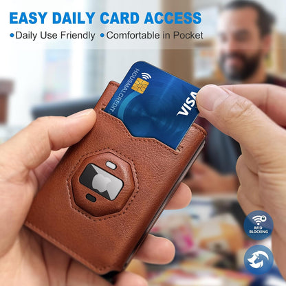 AirTag Wallet for Men RFID Pop Up Leather Wallet with Card Holder