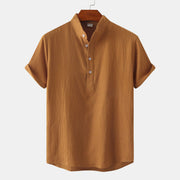 Casual Solid Color Shirt Short Sleeve Shirt Beach T-Shirt Tops