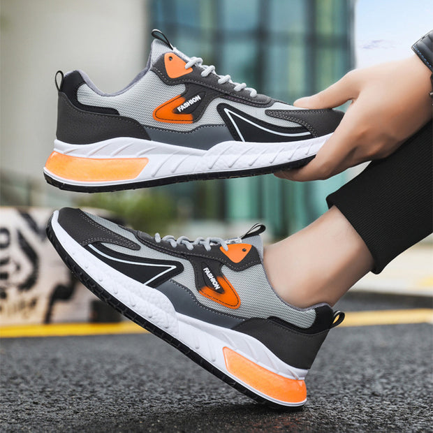 Color-blocked Sneakers Fashion Breathable Lace Up