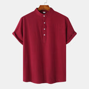 Casual Solid Color Shirt Short Sleeve Shirt Beach T-Shirt Tops
