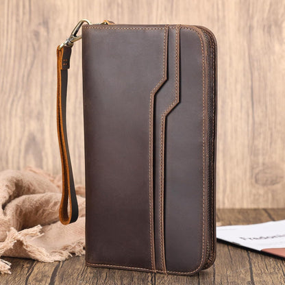 Family Leather Passport Wallet RFID Blocking Holder for 6 Passports