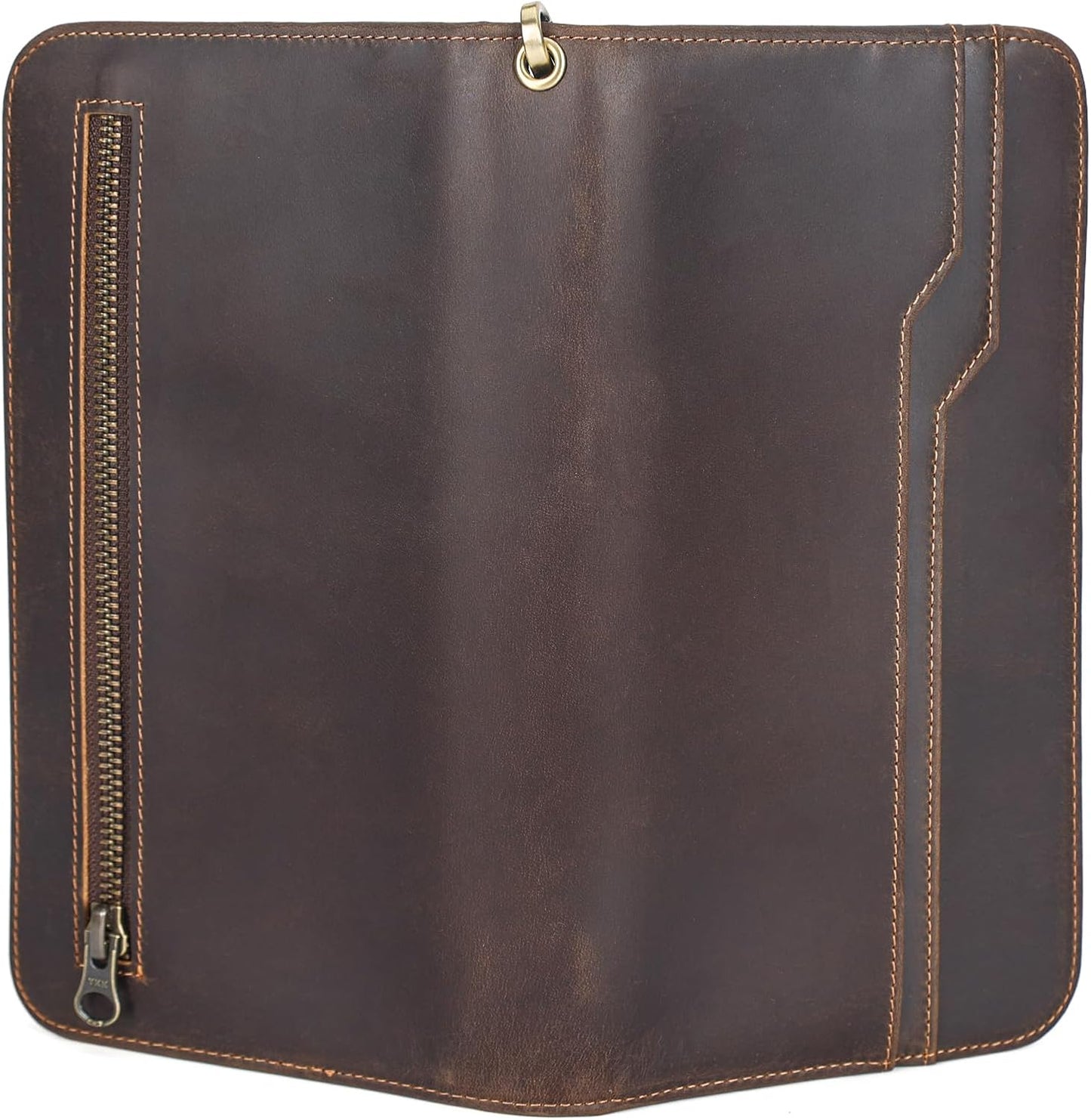 Family Leather Passport Wallet RFID Blocking Holder for 6 Passports