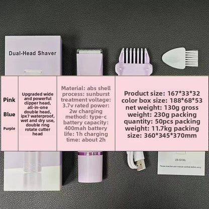 Double Head USB Rechargeable Hair Removal Shaver