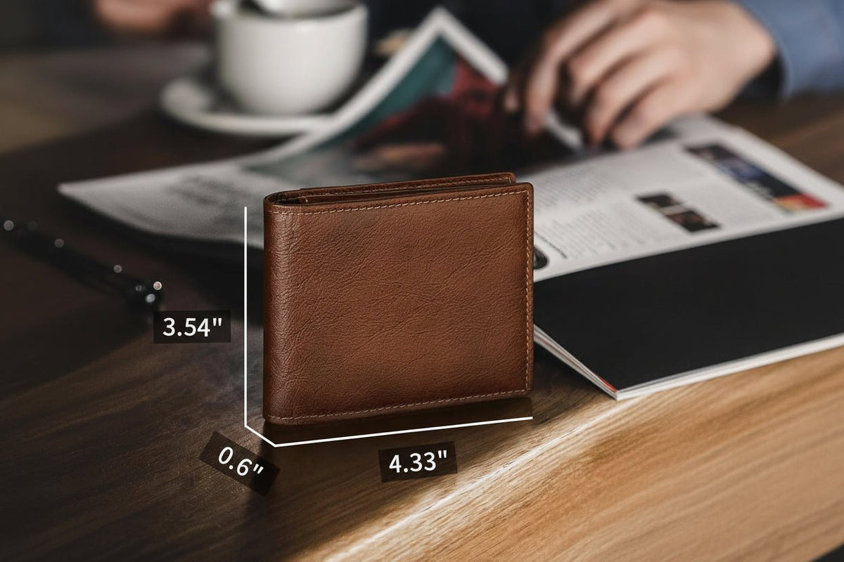 Genuine Leather Men’s RFID Blocking Bifold Wallet with 13 Card Slots