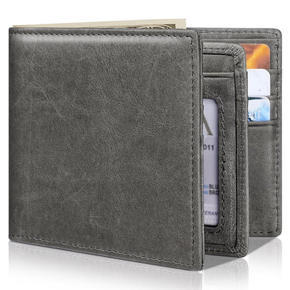 Genuine Leather Men’s RFID Blocking Bifold Wallet with 13 Card Slots