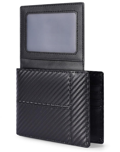 Genuine Leather RFID Blocking Wallet for Men 15 Card Bifold Zipper