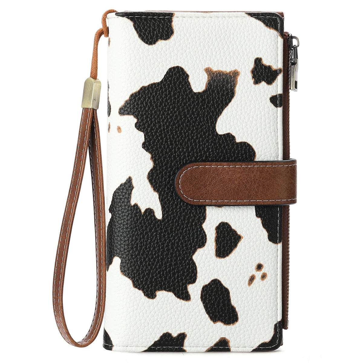 Large Leather Wallet for Women RFID Blocking Trifold Wristlet