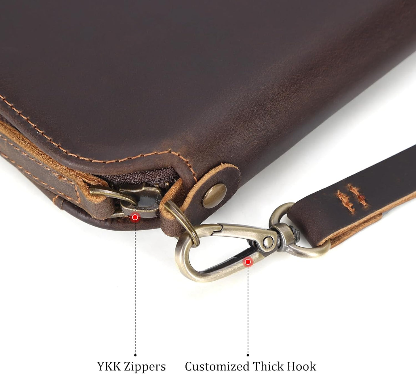 Leather Family Passport Wallet with AirTag Holder RFID Blocking