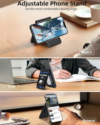 MagSafe Wallet with Air Tag Holder, RFID Stand Card Holder Slim