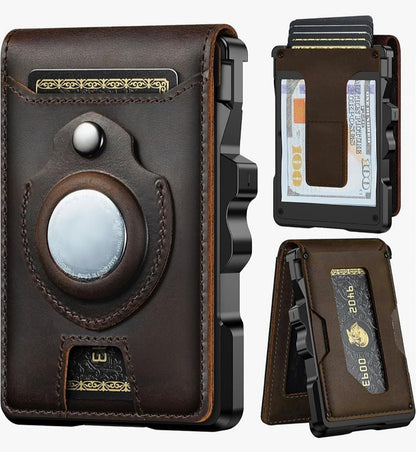 Men’s Slim RFID Leather Wallet with Pop-Up Card Holder