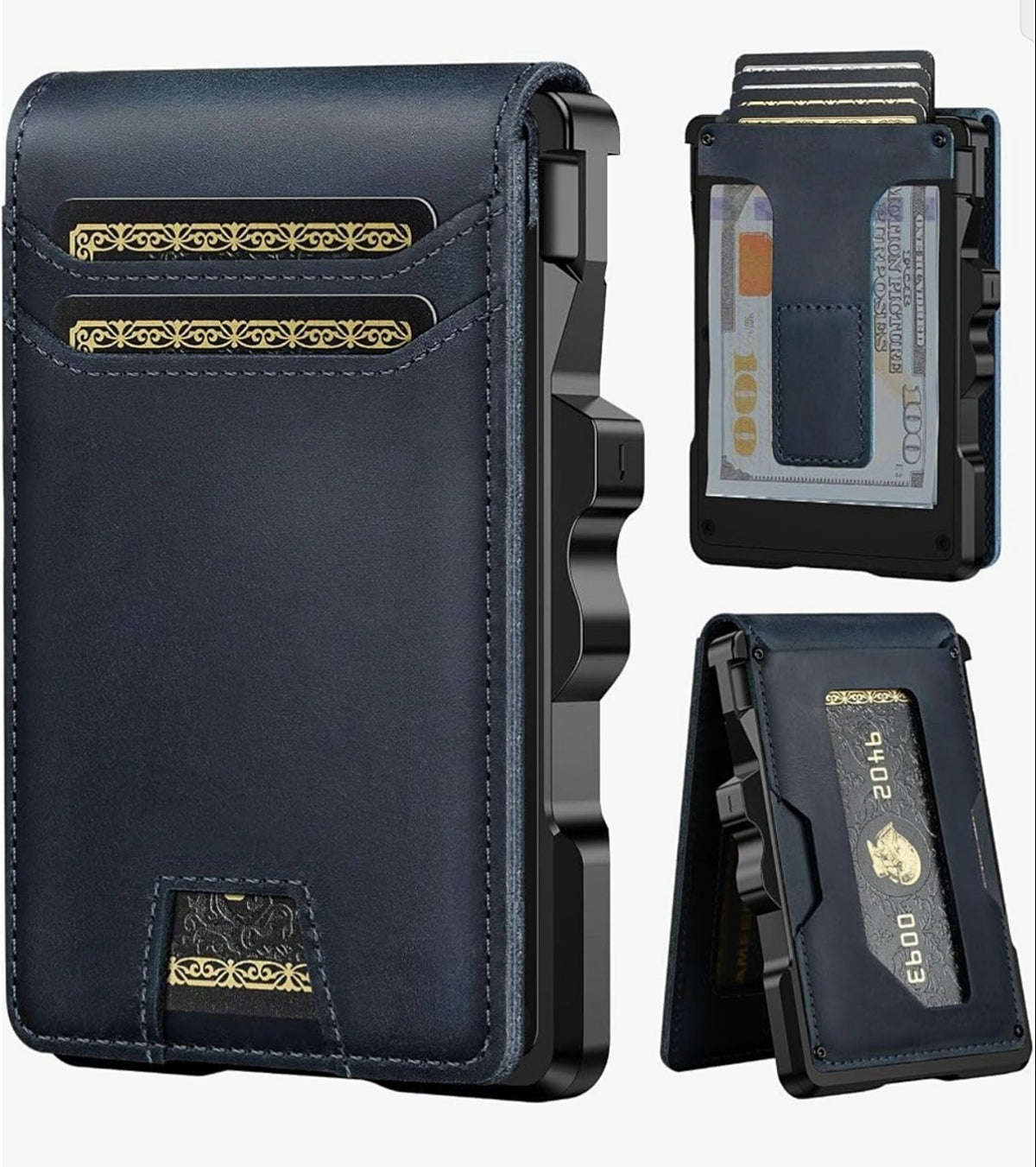 Men’s Slim RFID Leather Wallet with Pop-Up Card Holder