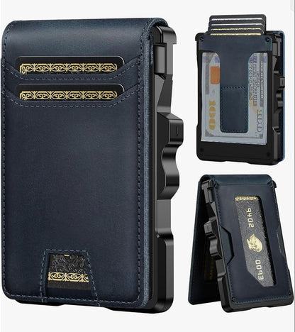 Men’s Slim RFID Leather Wallet with Pop-Up Card Holder