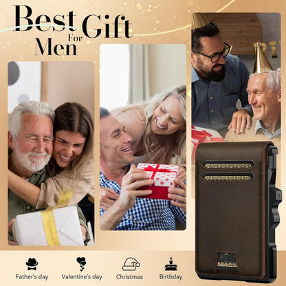 Men’s Slim RFID Leather Wallet with Pop-Up Card Holder