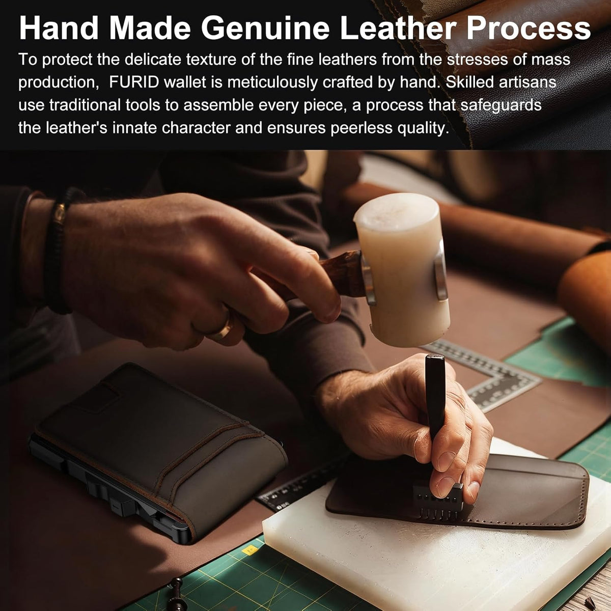 Men’s Slim RFID Leather Wallet with Pop-Up Card Holder