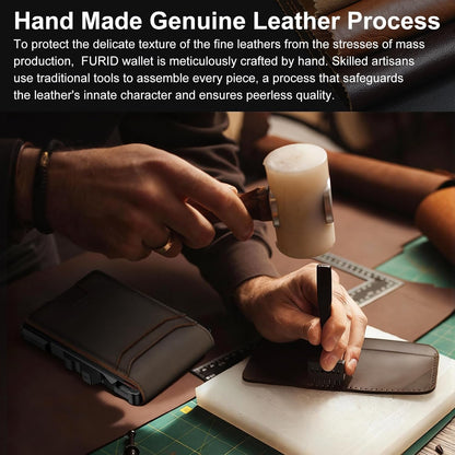 Men’s Slim RFID Leather Wallet with Pop-Up Card Holder