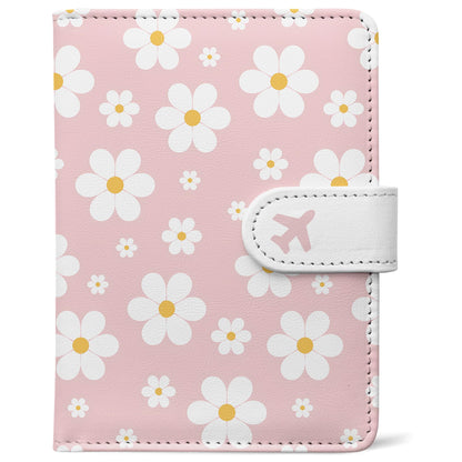 RFID Leather Passport Holder Travel Wallet with Magnetic Closure
