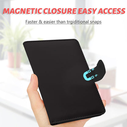 RFID Leather Passport Holder Travel Wallet with Magnetic Closure