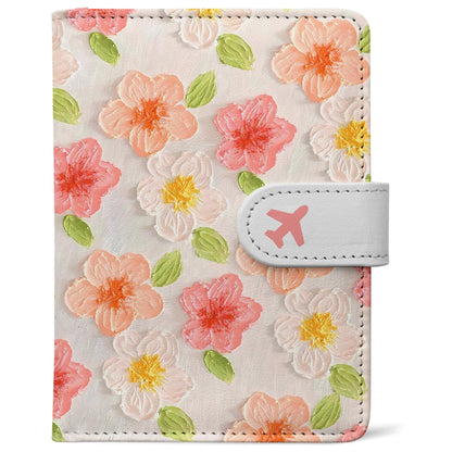 RFID Leather Passport Holder Travel Wallet with Magnetic Closure