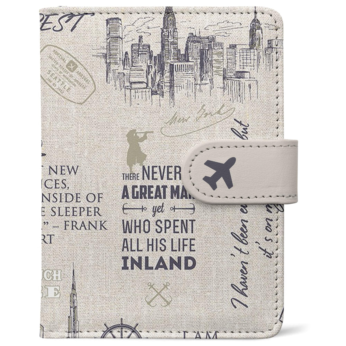 RFID Leather Passport Holder Travel Wallet with Magnetic Closure