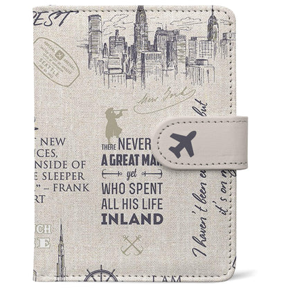 RFID Leather Passport Holder Travel Wallet with Magnetic Closure