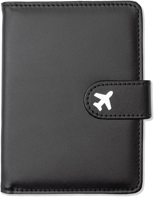 RFID Leather Passport Holder Travel Wallet with Magnetic Closure