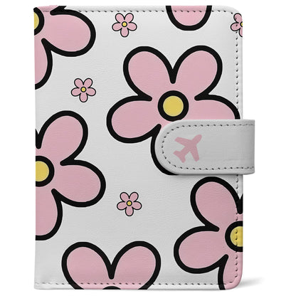 RFID Leather Passport Holder Travel Wallet with Magnetic Closure