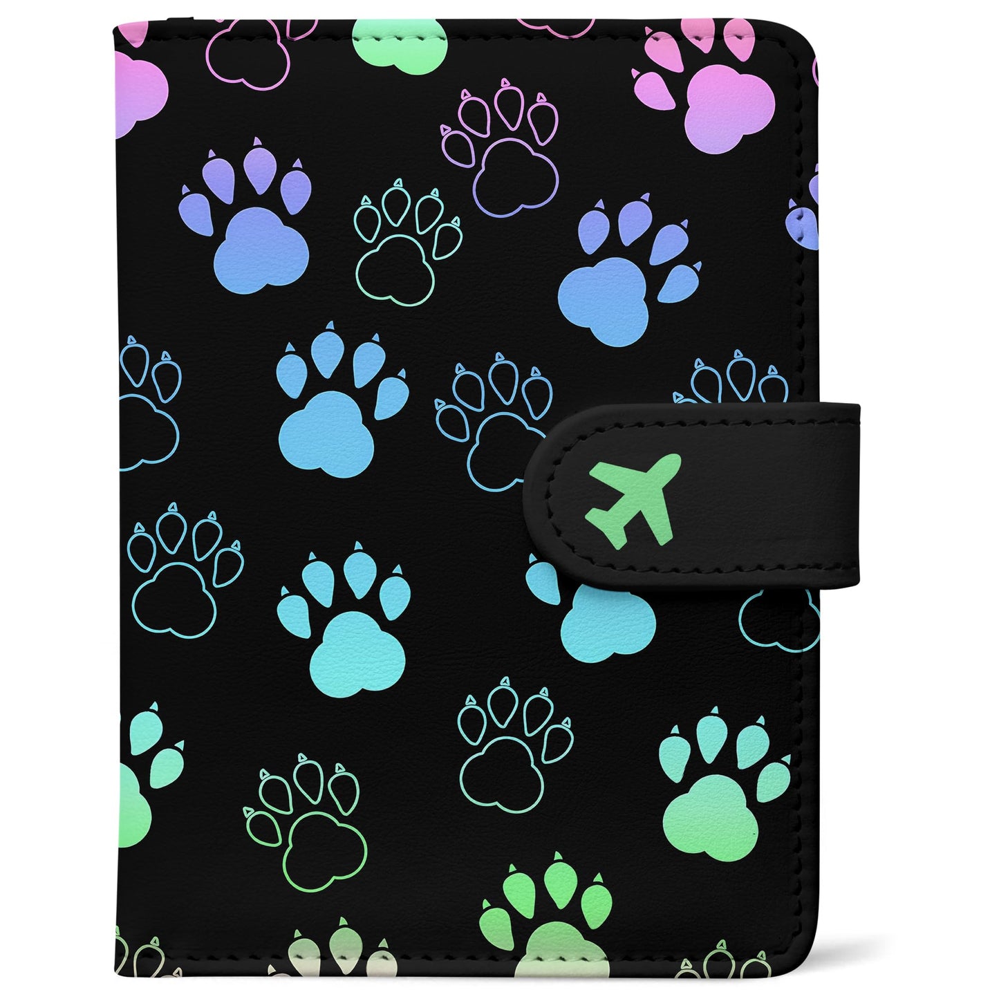 RFID Leather Passport Holder Travel Wallet with Magnetic Closure