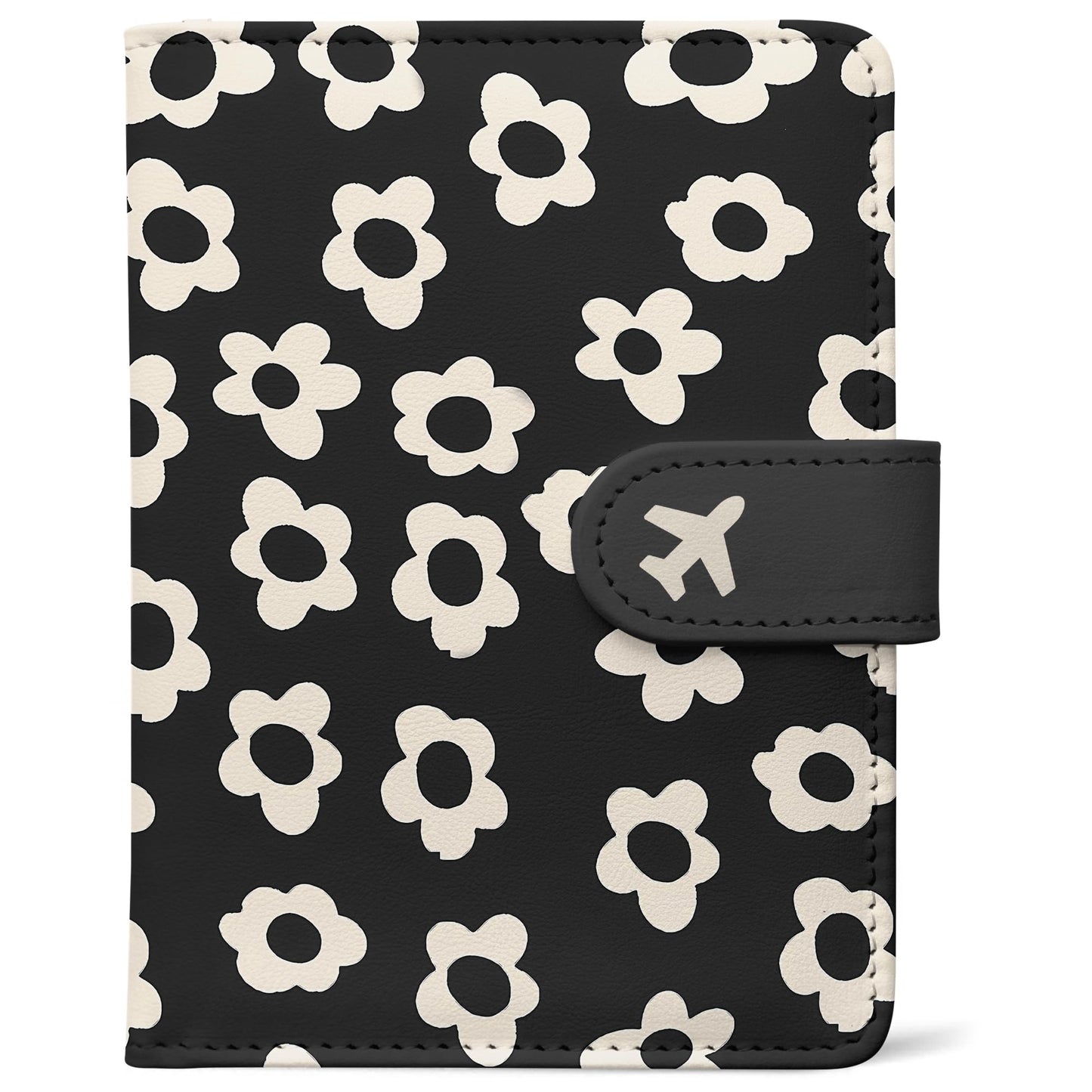RFID Leather Passport Holder Travel Wallet with Magnetic Closure