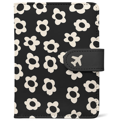RFID Leather Passport Holder Travel Wallet with Magnetic Closure