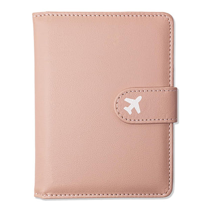 RFID Leather Passport Holder Travel Wallet with Magnetic Closure