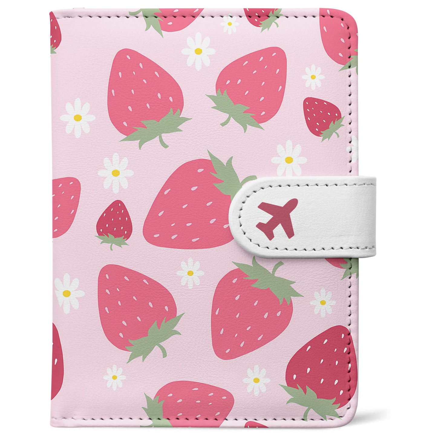 RFID Leather Passport Holder Travel Wallet with Magnetic Closure