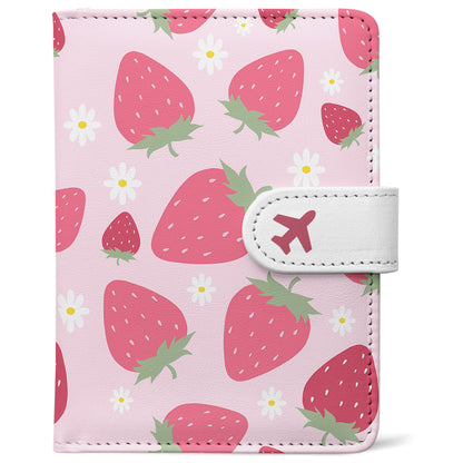 RFID Leather Passport Holder Travel Wallet with Magnetic Closure