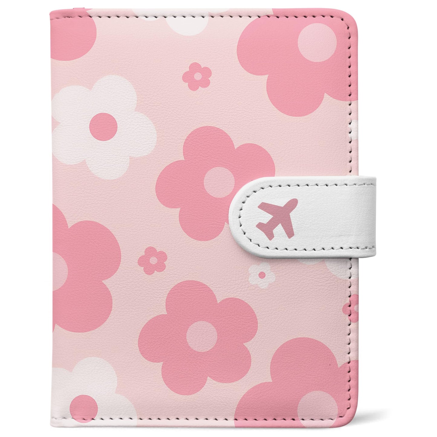 RFID Leather Passport Holder Travel Wallet with Magnetic Closure