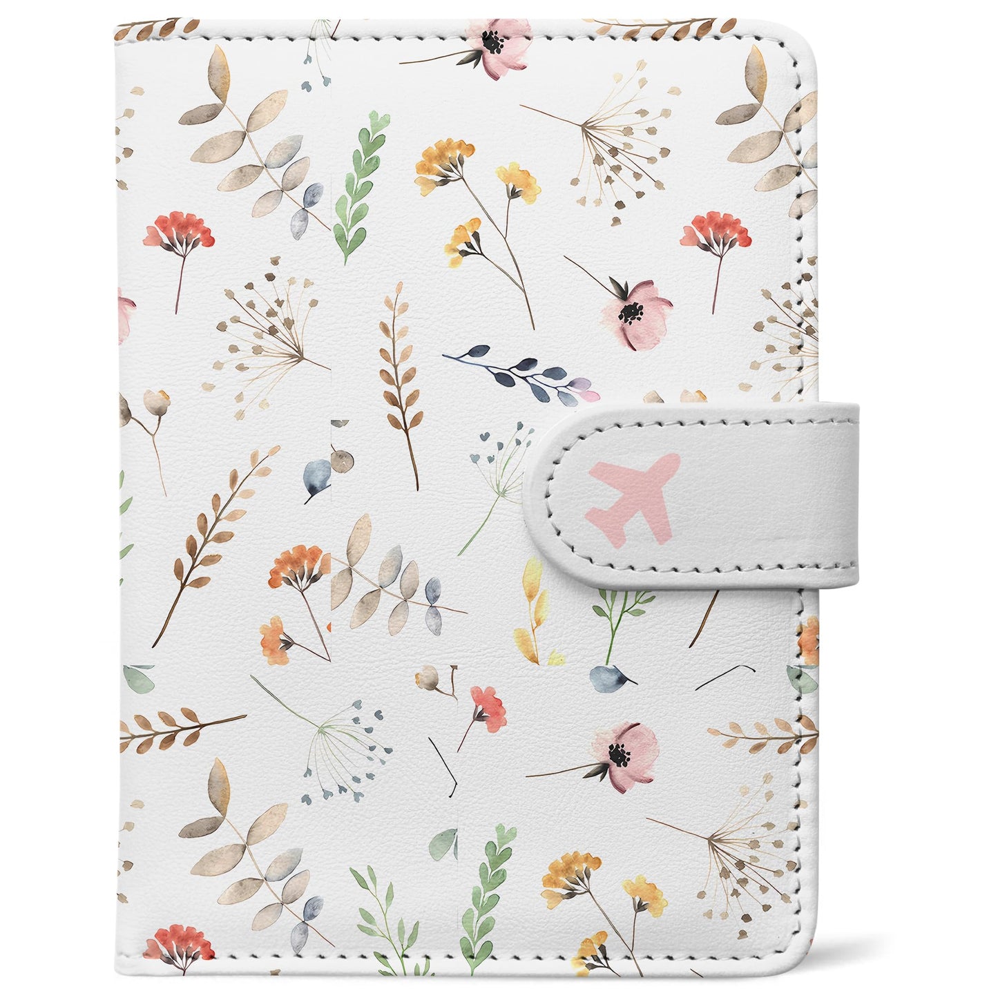 RFID Leather Passport Holder Travel Wallet with Magnetic Closure
