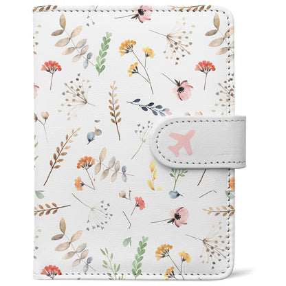 RFID Leather Passport Holder Travel Wallet with Magnetic Closure