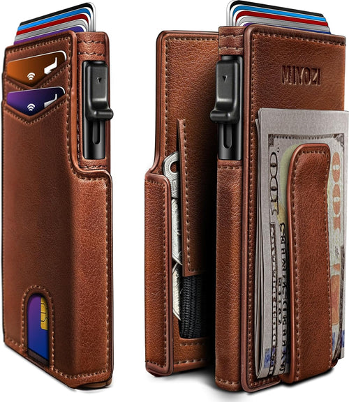 RFID Slim Wallet for Men with Pop-Up Card Holder & Coin Slot