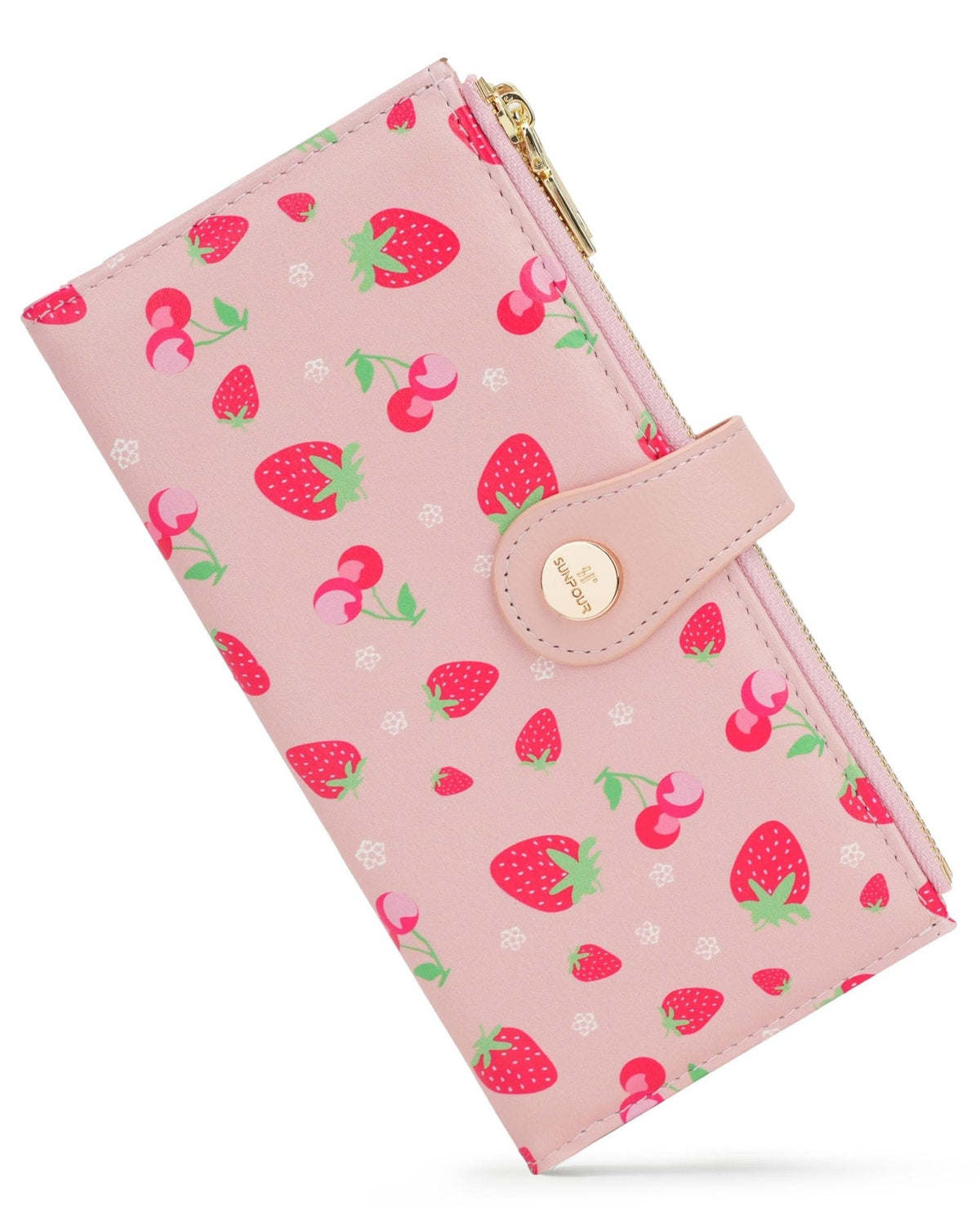 RFID Slim Wallet for Women with 12 Card Slots & Coin Pocket