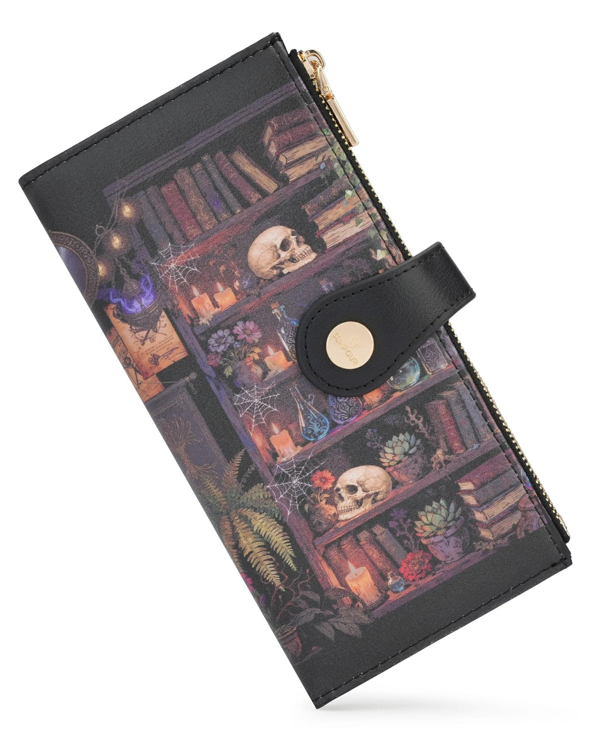 RFID Slim Wallet for Women with 12 Card Slots & Coin Pocket