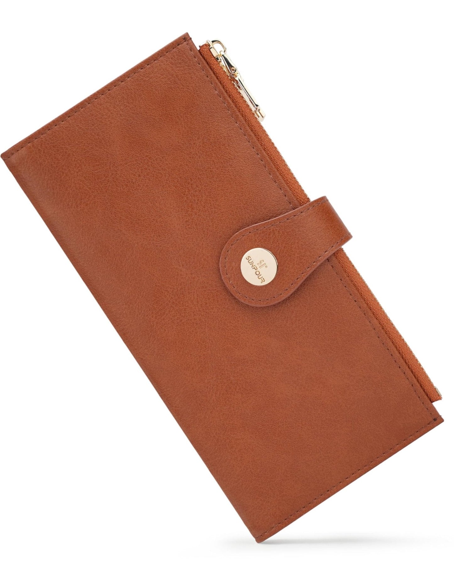 RFID Slim Wallet for Women with 12 Card Slots & Coin Pocket