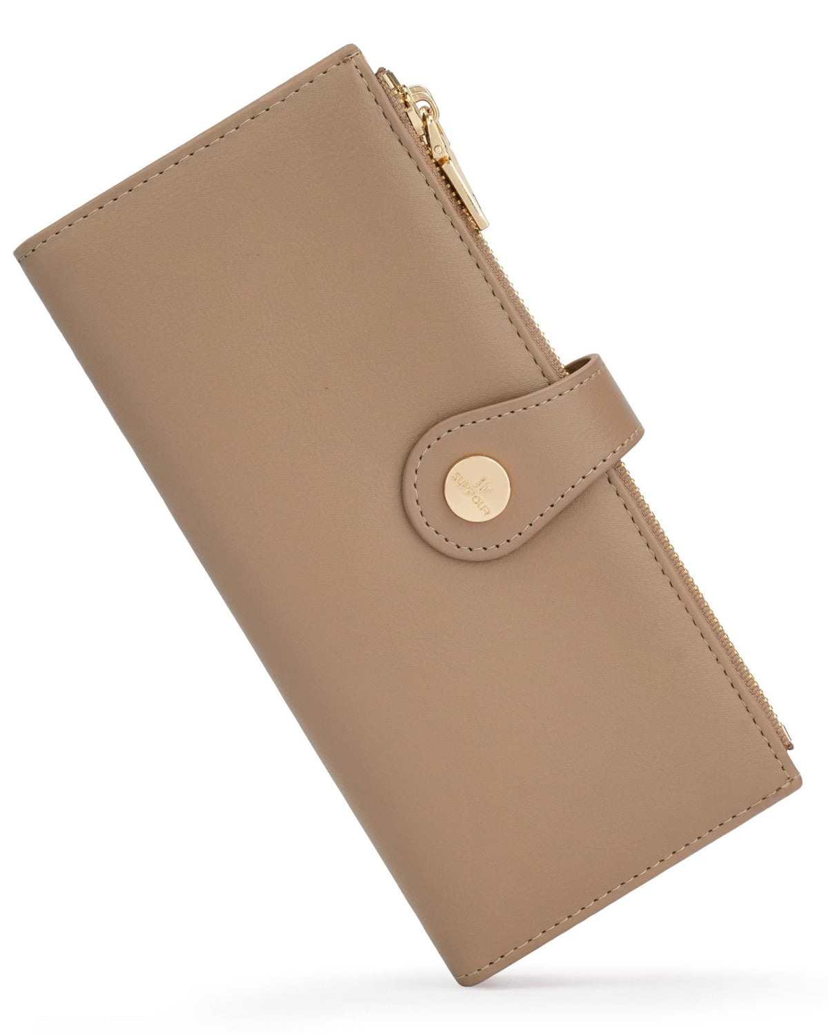 RFID Slim Wallet for Women with 12 Card Slots & Coin Pocket
