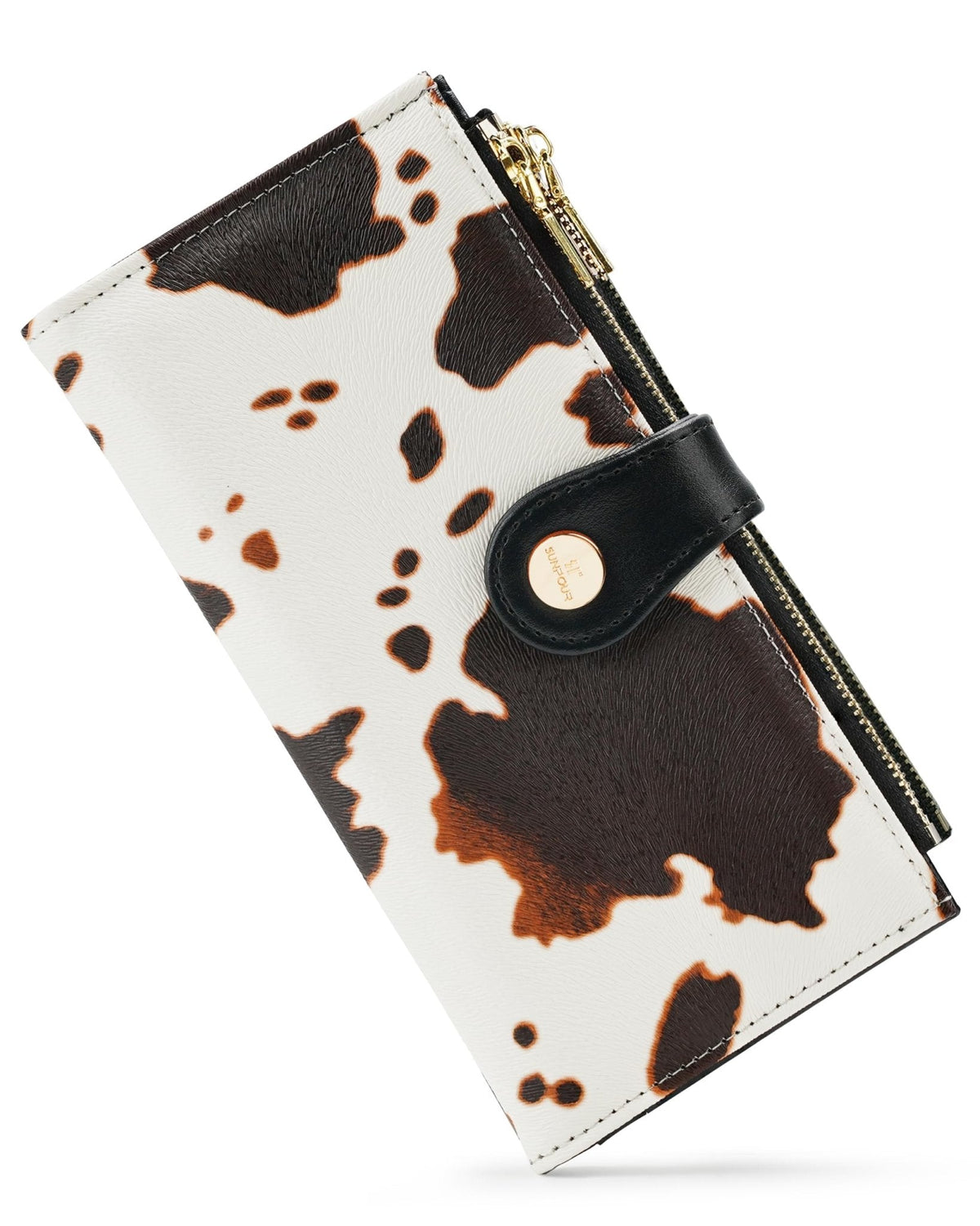RFID Slim Wallet for Women with 12 Card Slots & Coin Pocket