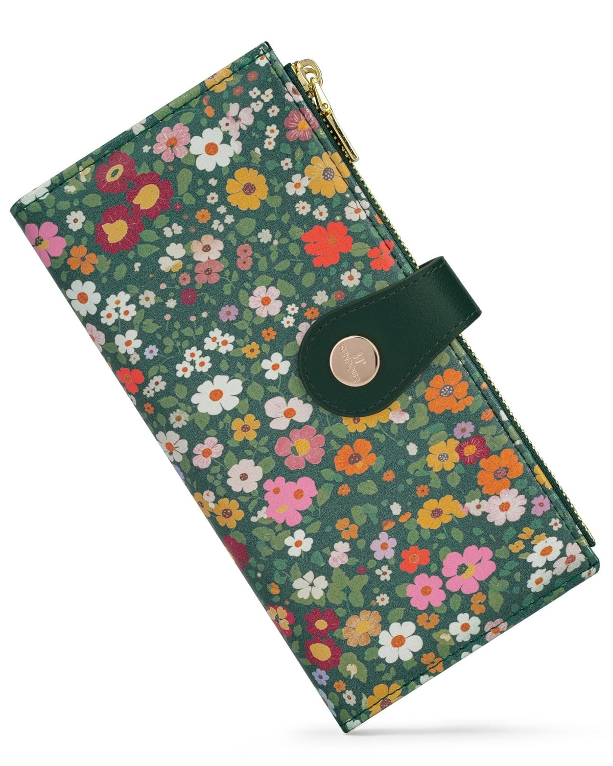 RFID Slim Wallet for Women with 12 Card Slots & Coin Pocket