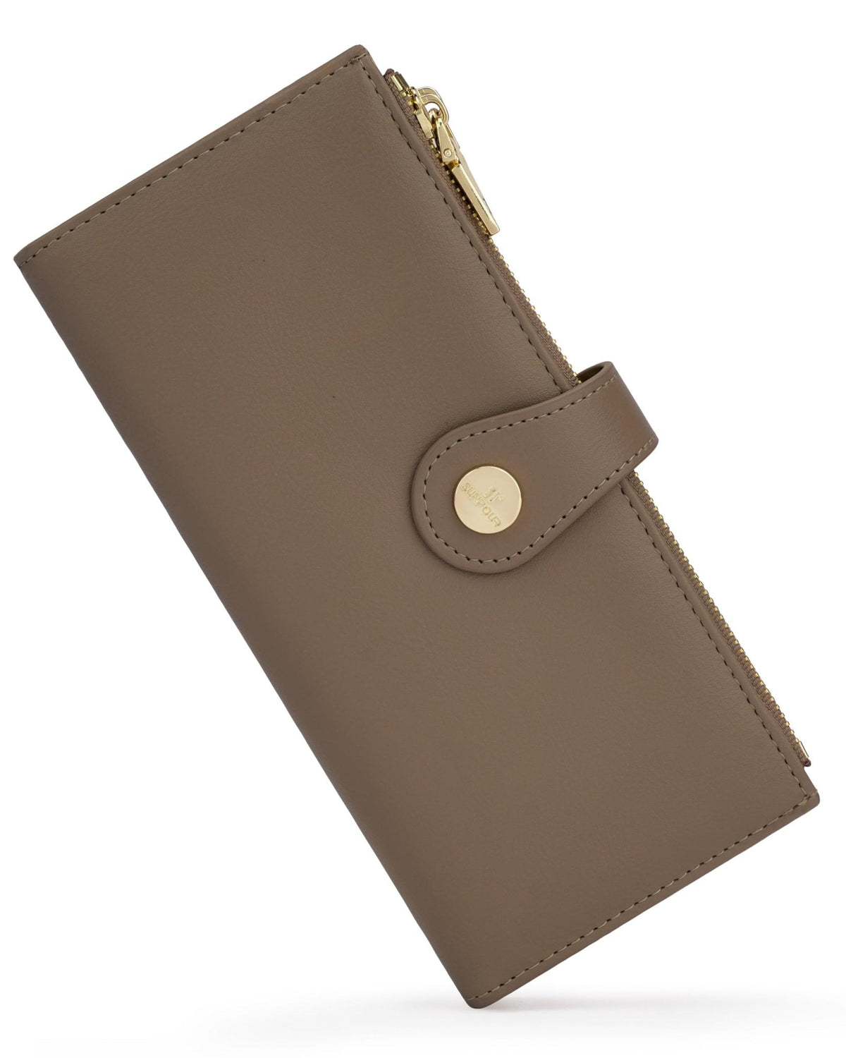 RFID Slim Wallet for Women with 12 Card Slots & Coin Pocket