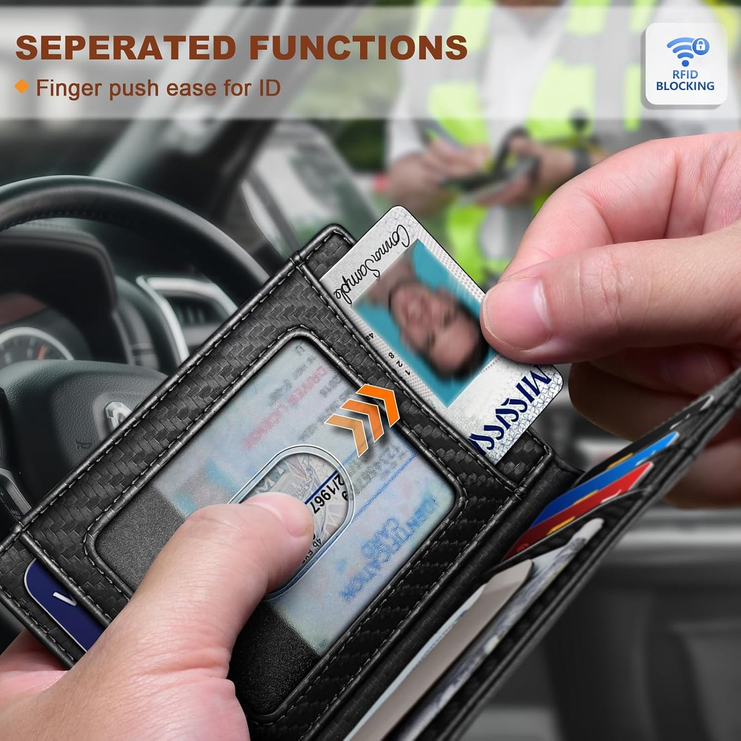 Slim AirTag Wallet for Men RFID Blocking Magnetic Front Pocket