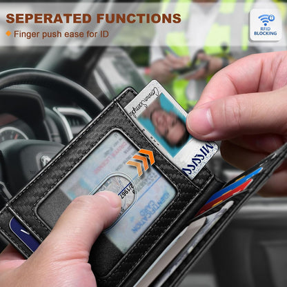 Slim AirTag Wallet for Men RFID Blocking Magnetic Front Pocket